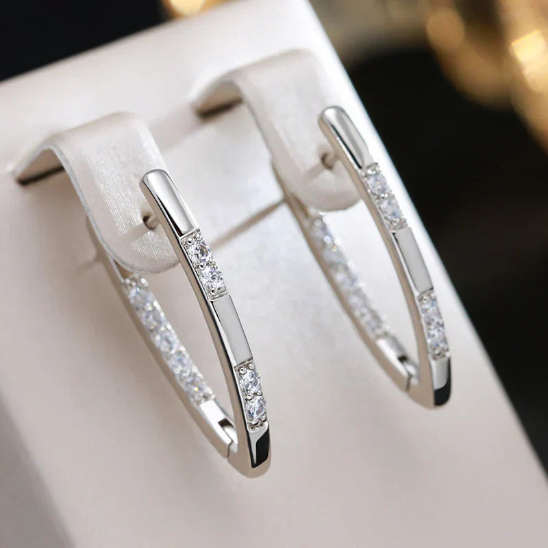Exquisite Zirkonia Ohrringe | Weißgold
