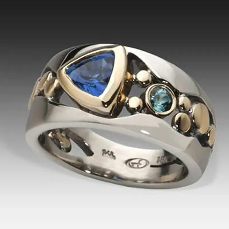 Antiker Eis Edelstein Ring | Weißgold