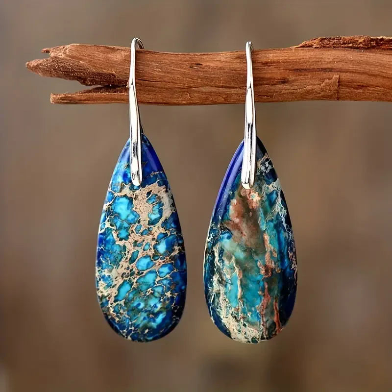 Orecchini Azure Ocean Stone | Oro Bianco
