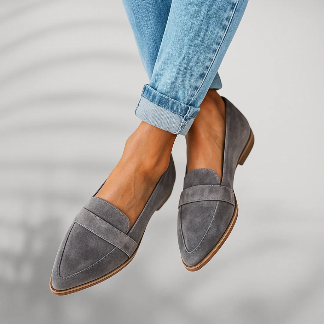 Leather Orthopedic Loafers for Women – Comfortable Slip On Flats for Walking and Work in 4 Colors