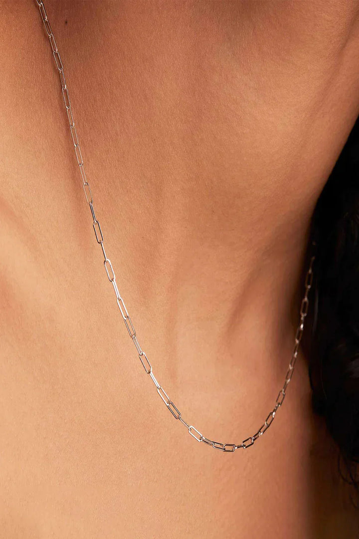 Collana elegante Archen con catena | Oro bianco