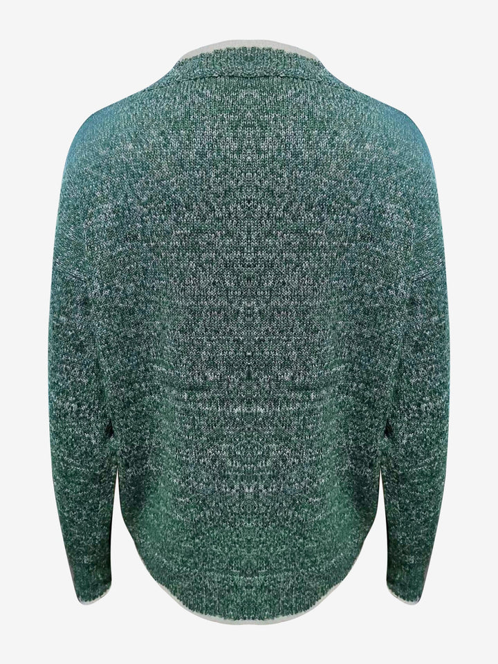Effortless Sweatshirt for Women with Notch V Neck Long Sleeve Knit Style
