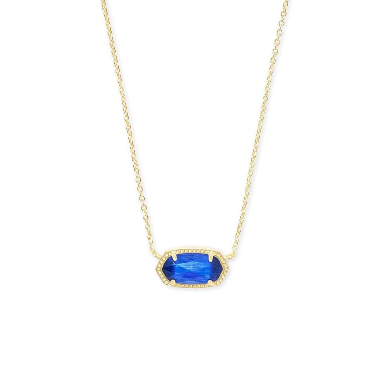 Klassische Oval Saphir Halskette | Gold