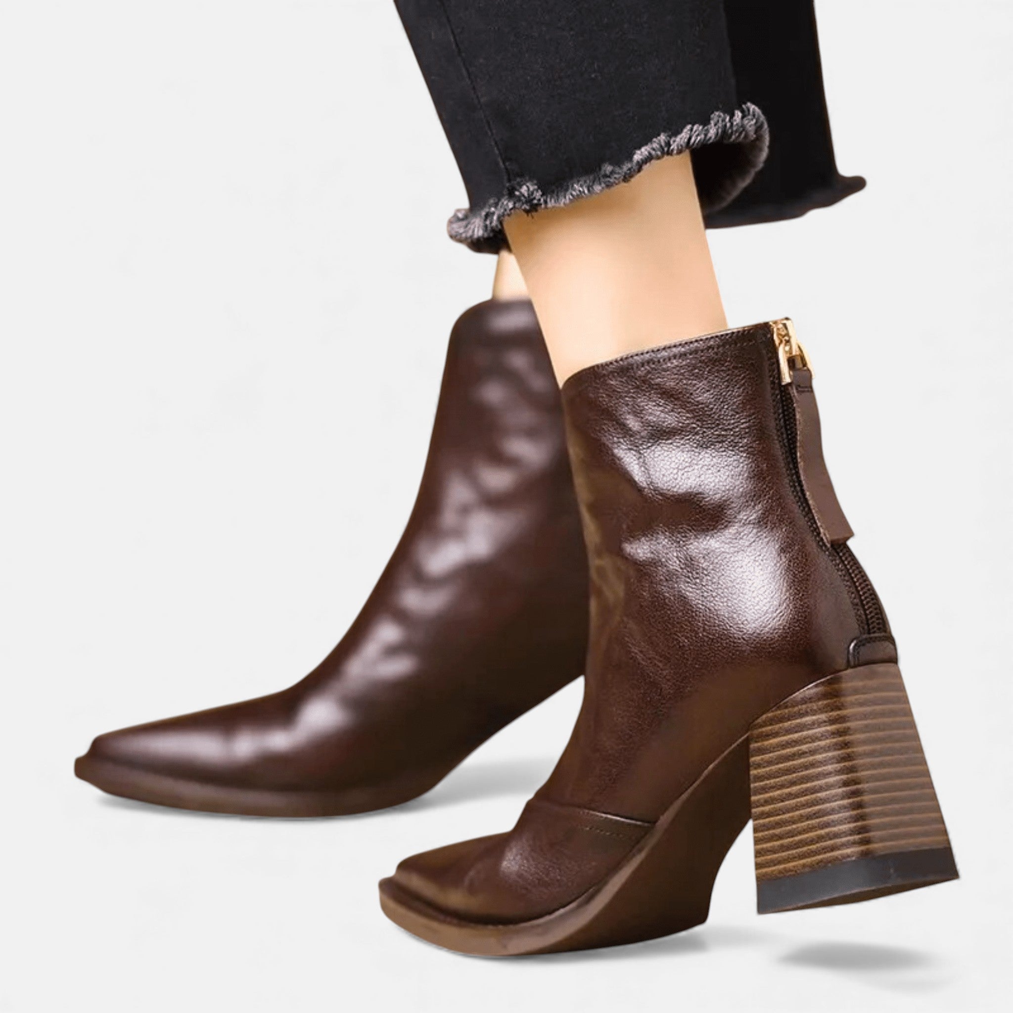 Claudia | Luxuriöse Knöchelstiefel mit mittlerem Absatz