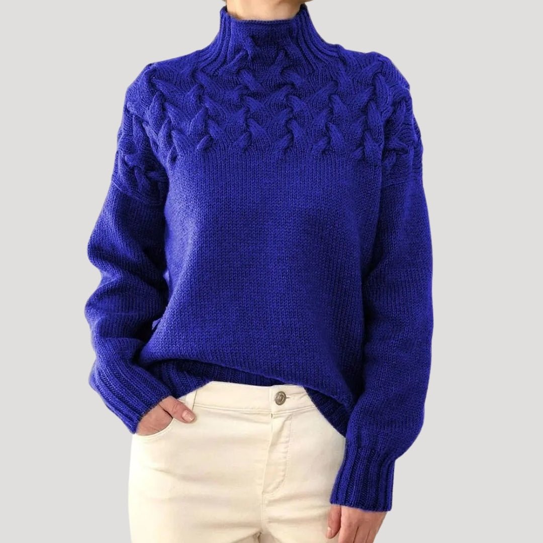 Effortless Sweaters for Women with Cable Knit Turtleneck Pullover Relaxed Fit