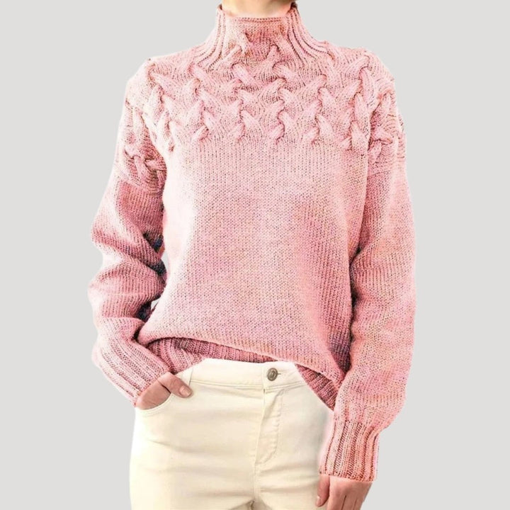 Effortless Sweaters for Women with Cable Knit Turtleneck Pullover Relaxed Fit