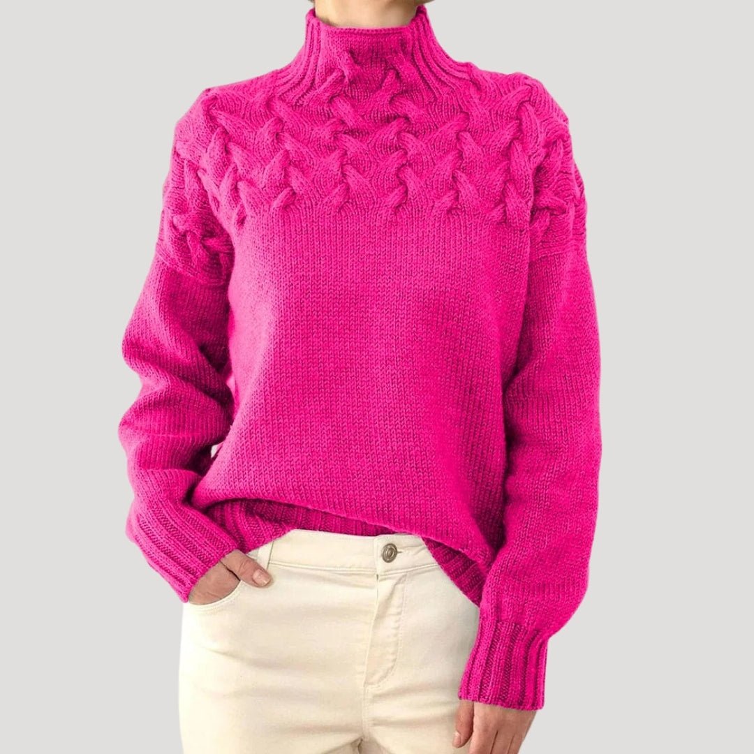 Effortless Sweaters for Women with Cable Knit Turtleneck Pullover Relaxed Fit