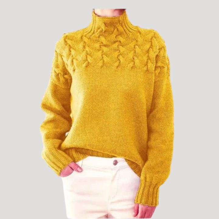 Effortless Sweaters for Women with Cable Knit Turtleneck Pullover Relaxed Fit