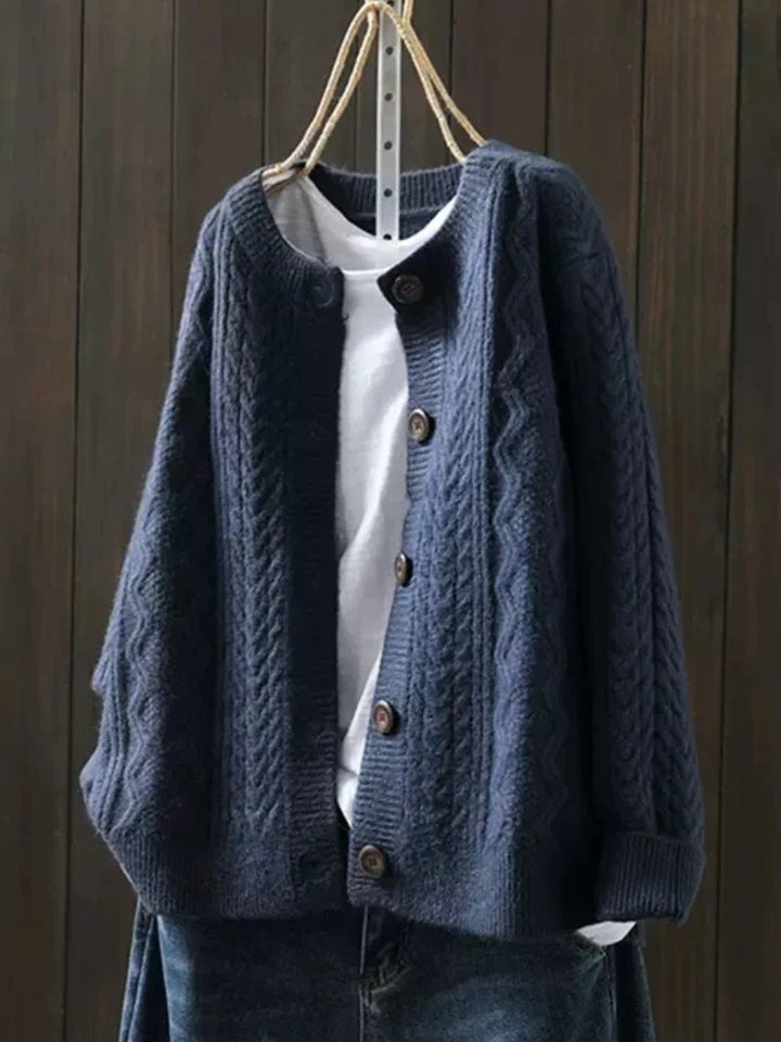 Eleanor | Women's Oversized Cable-Knit Button-Down Cardigan Sweater