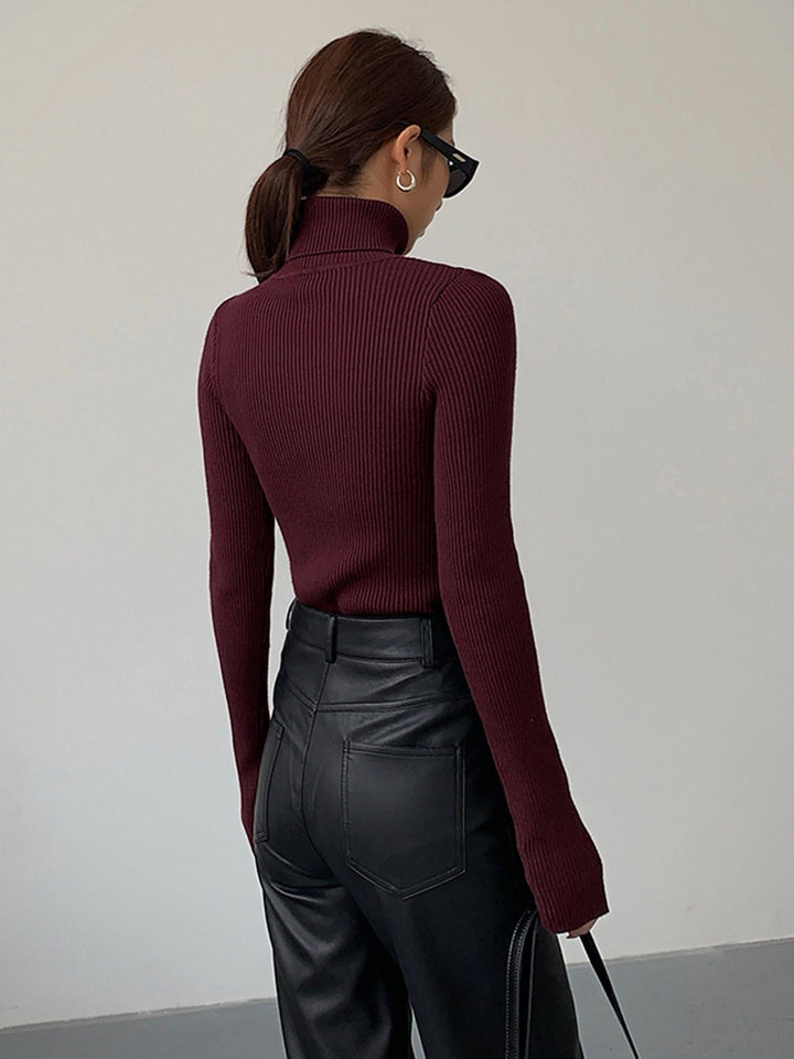 Effortless Sweaters for Women with Ribbed Turtleneck Lightweight Knit