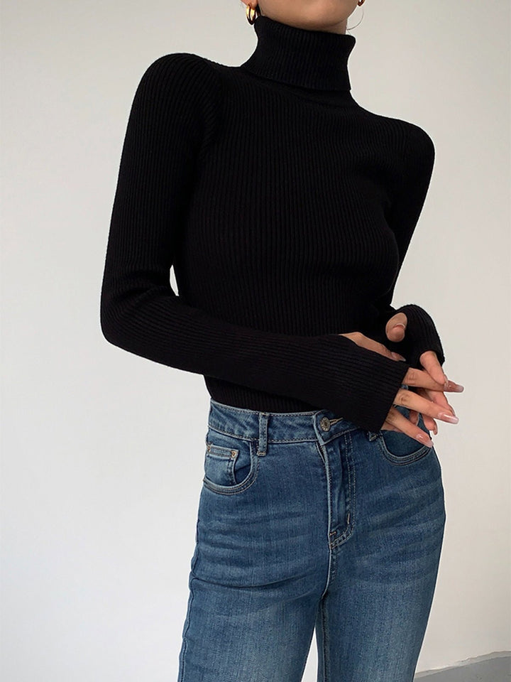 Effortless Sweaters for Women with Ribbed Turtleneck Lightweight Knit