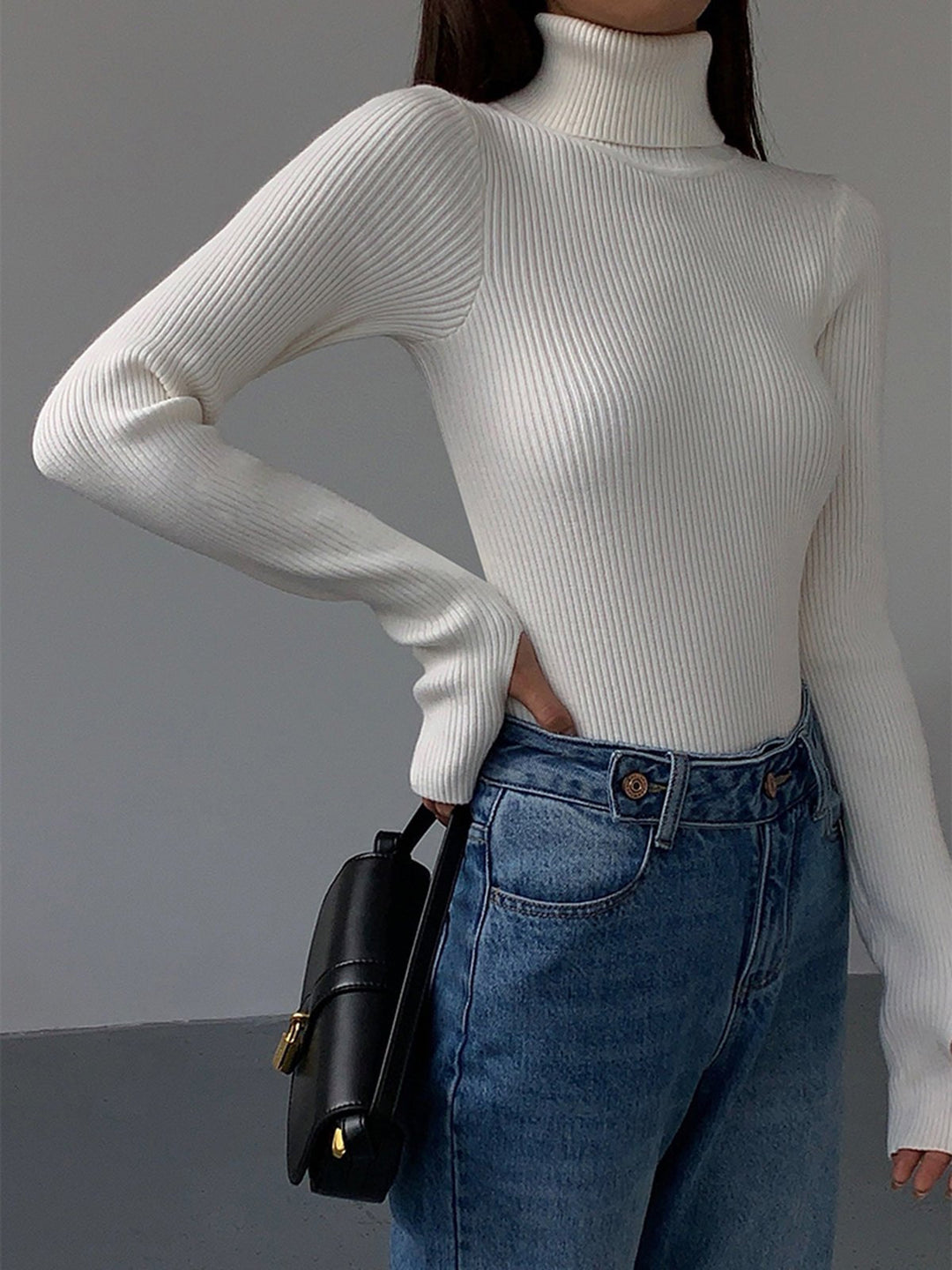 Effortless Sweaters for Women with Ribbed Turtleneck Lightweight Knit