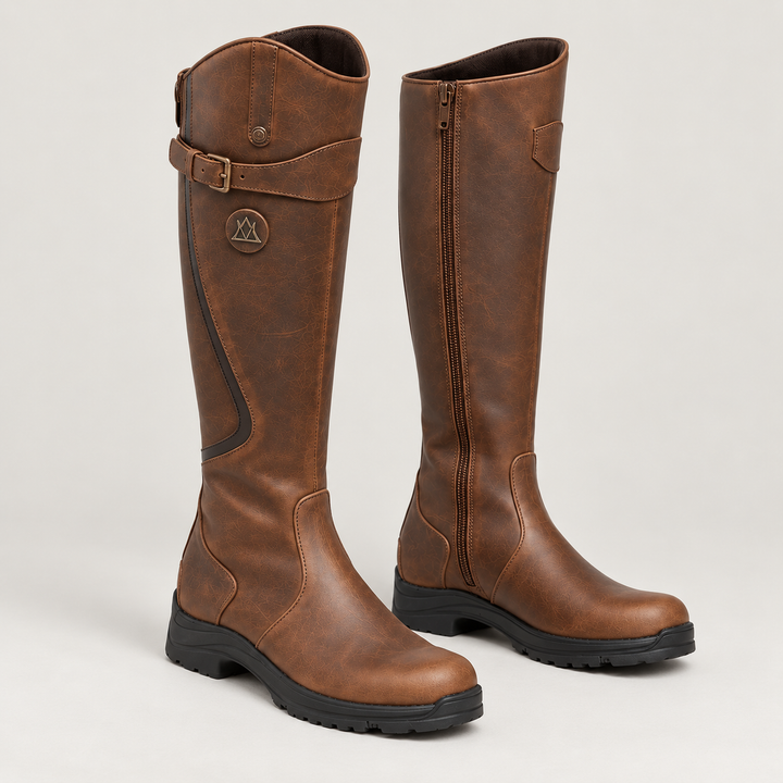 Women's Waterproof Knee High Boots with Adjustable Strap